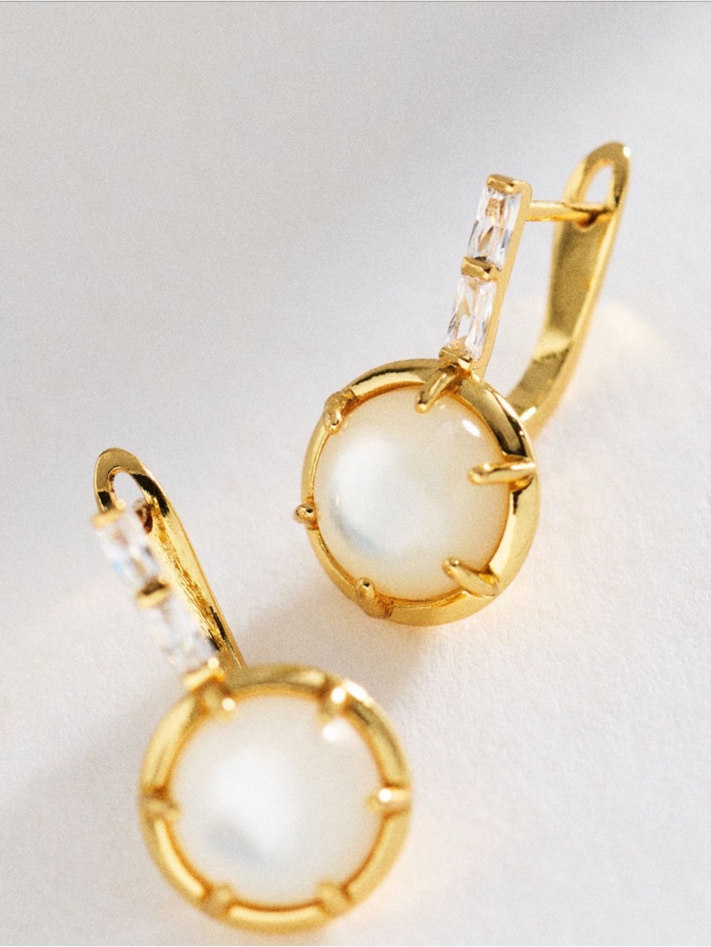 NWT Anthropologie Gemstone Drop Earrings Pearl